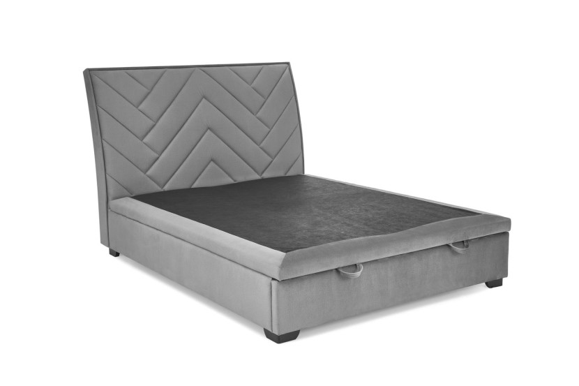 Łóżko CONTINENTAL 1 VELVET 160x200 szare z pojemnikiem/bez materaca 991403