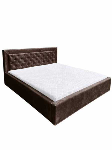 Łóżko Crystal 160x200 tapicerowane pikowane z pojemnikiem brązowe 254235