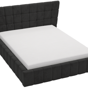 Łóżko czarne 140×200 Deluxe z przeszyciami, stelażem metalowym 1053845 Łóżko czarne 140×200 Deluxe z przeszyciami, stelażem metalowym 1053845
