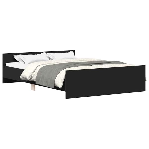 Łóżko Czarne Rama Łóżka Ze Stelażem Do Sypialni Pokoju 135x190 cm 827629