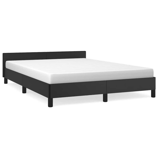 Łóżko Czarne Rama Łóżka Ze Stelażem Do Sypialni Pokoju 140x190 cm 838321