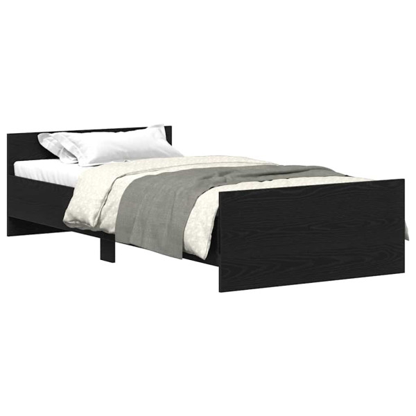 Łóżko Czarne Rama Łóżka Ze Stelażem Do Sypialni Pokoju 75x190 cm 827976