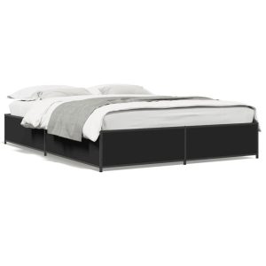 Łóżko Czarne Ze Stelażem Rama Łóżka Do Sypialni Pokoju 120×190 cm 721326 Łóżko Czarne Ze Stelażem Rama Łóżka Do Sypialni Pokoju 120×190 cm 721326