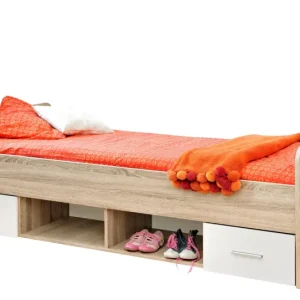 Łóżko DINO 90×200 dąb/biały mat z szufladą/bez materaca 420367 Łóżko DINO 90×200 dąb/biały mat z szufladą/bez materaca 420367
