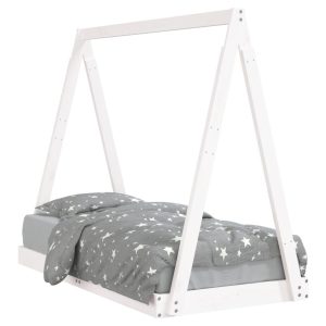 Łóżko dla dzieci Biały 70 x 140 cm Drewno sosnowe vidaXL 573563 Łóżko dla dzieci Biały 70 x 140 cm Drewno sosnowe vidaXL 573563