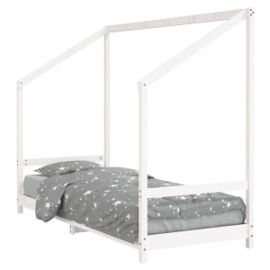 Łóżko dla dzieci Biały 80 x 200 cm Drewno sosnowe vidaXL 411730 Łóżko dla dzieci Biały 80 x 200 cm Drewno sosnowe vidaXL 411730