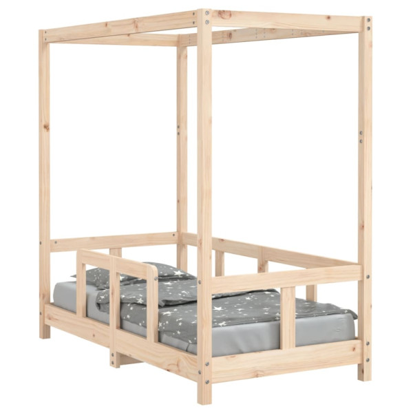 Łóżko dla dzieci Brąz 70 x 140 cm Drewno sosnowe vidaXL 411711