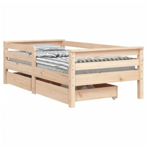 Łóżko dla dzieci Brąz 70 x 140 cm Drewno sosnowe vidaXL 573536 Łóżko dla dzieci Brąz 70 x 140 cm Drewno sosnowe vidaXL 573536