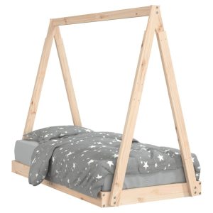 Łóżko dla dzieci Brąz 70 x 140 cm Drewno sosnowe vidaXL 573560 Łóżko dla dzieci Brąz 70 x 140 cm Drewno sosnowe vidaXL 573560