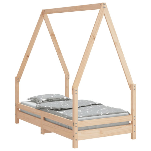 Łóżko dla dzieci Brąz 70 x 140 cm Drewno sosnowe vidaXL 619622