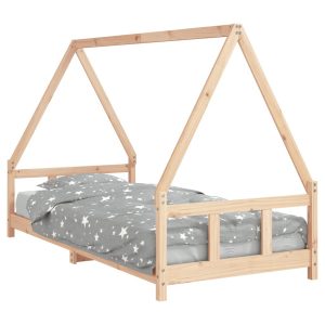 Łóżko dla dzieci Brąz 90 x 200 cm Drewno sosnowe vidaXL 573514 Łóżko dla dzieci Brąz 90 x 200 cm Drewno sosnowe vidaXL 573514