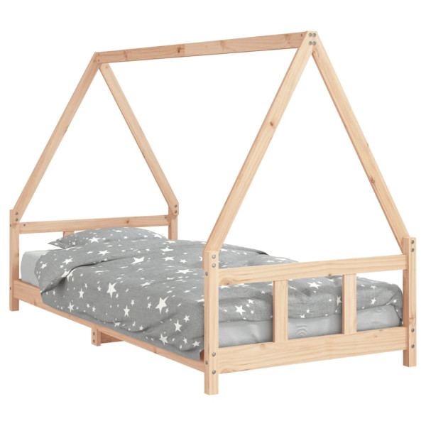 Łóżko dla dzieci Brąz 90 x 200 cm Drewno sosnowe vidaXL 573514