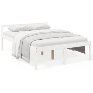 Łóżko dla seniora białe 140×200 cm lite drewno sosnowe 479055 Łóżko dla seniora białe 140×200 cm lite drewno sosnowe 479055