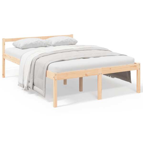 Łóżko dla seniora lite drewno sosnowe 140x190 cm 843156
