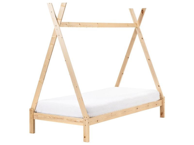 Łóżko dla tipi domek 90 x 200 cm jasne drewno 572146