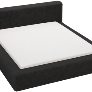 Łóżko do sypialni 160×200 Alros, futerkowa tkanina, pojemnik – Czarny 1053863 Łóżko do sypialni 160×200 Alros, futerkowa tkanina, pojemnik – Czarny 1053863