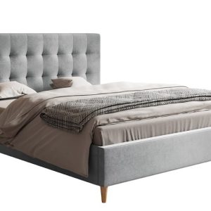 Łóżko do sypialni 180×200 LUXO 4 tapicerowane, na wysokich nogach- szare 788863 Łóżko do sypialni 180×200 LUXO 4 tapicerowane, na wysokich nogach- szare 788863