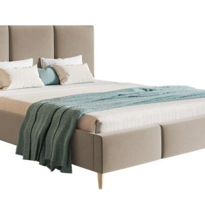 Łóżko do sypialni 180×200 LUXO 7 tapicerowane, na wysokich nogach- beżowe 793004 Łóżko do sypialni 180×200 LUXO 7 tapicerowane, na wysokich nogach- beżowe 793004