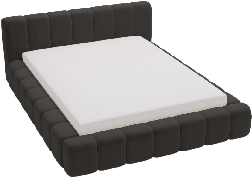 Łóżko do sypialni 180x200 z grubej pianki Bolonia, pojemnik - Czarny 1053242