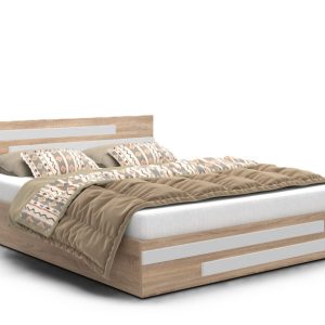 Łóżko do sypialni ALDO BETA 140×200 z płyty laminowanej, z materacem- dąb 718177 Łóżko do sypialni ALDO BETA 140×200 z płyty laminowanej, z materacem- dąb 718177