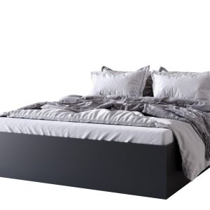 Łóżko do sypialni MOND 120×200 z materacem – czarne 718154 Łóżko do sypialni MOND 120×200 z materacem – czarne 718154