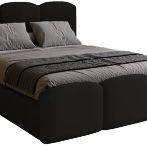 Łóżko do sypialni z pojemnikiem 200×200 Capri, welur – Czarny 1053364 Łóżko do sypialni z pojemnikiem 200×200 Capri, welur – Czarny 1053364