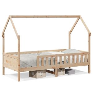Łóżko Domek Dziecięce Drewniane 80×200 Brązowe Rama Łóżka 1101870 Łóżko Domek Dziecięce Drewniane 80×200 Brązowe Rama Łóżka 1101870