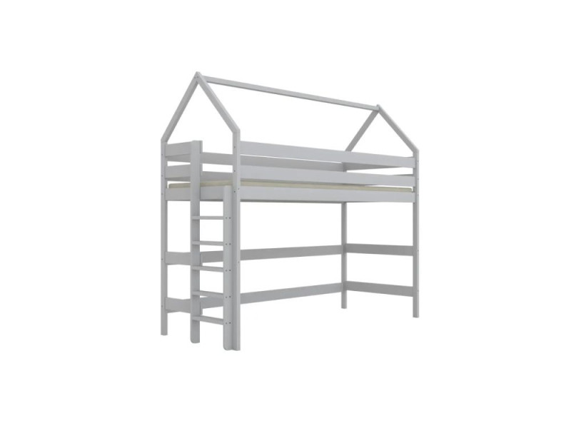 Łóżko domek na antresoli TOBI 1 200x80 białe drewniane 950499