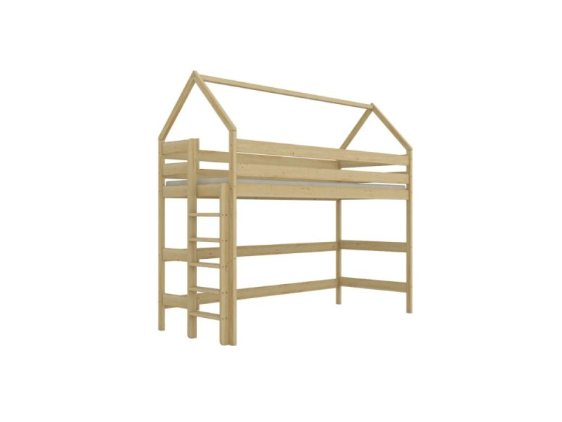 Łóżko domek na antresoli TOBI 1 200x80 sosna bez szuflady/bez materaca 950552