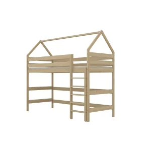 Łóżko domek na antresoli TOBI 2 160×80 sosna naturalna lakierowana 950593 Łóżko domek na antresoli TOBI 2 160×80 sosna naturalna lakierowana 950593