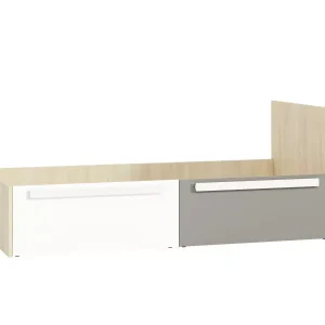 Łóżko DOT 90×200 buk/białe/szare z szufladami/bez materaca 420366