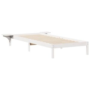 Łóżko Drewniane 100×220 Białe Rama Łóżka Jednoosobowe do Sypialni 1103407 Łóżko Drewniane 100×220 Białe Rama Łóżka Jednoosobowe do Sypialni 1103407