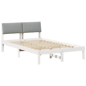 Łóżko Drewniane 120×200 Białe Rama Łóżka ze Stelażem Dwuosobowe do Sypialni 1103414 Łóżko Drewniane 120×200 Białe Rama Łóżka ze Stelażem Dwuosobowe do Sypialni 1103414