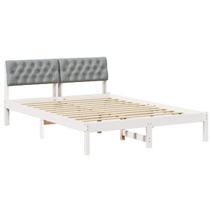 Łóżko Drewniane 120×200 Białe Rama Łóżka ze Stelażem Dwuosobowe do Sypialni 1102183 Łóżko Drewniane 120×200 Białe Rama Łóżka ze Stelażem Dwuosobowe do Sypialni 1102183