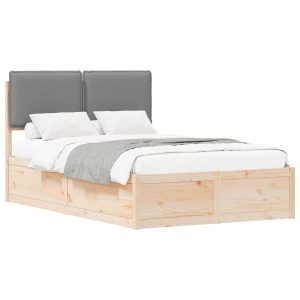 Łóżko Drewniane 120×200 Szare Rama Łóżka ze Stelażem Dwuosobowe do Sypialni 1102956 Łóżko Drewniane 120×200 Szare Rama Łóżka ze Stelażem Dwuosobowe do Sypialni 1102956