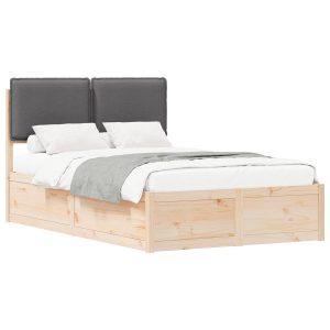 Łóżko Drewniane 120×200 Szare Rama Łóżka ze Stelażem Dwuosobowe do Sypialni 1102314 Łóżko Drewniane 120×200 Szare Rama Łóżka ze Stelażem Dwuosobowe do Sypialni 1102314