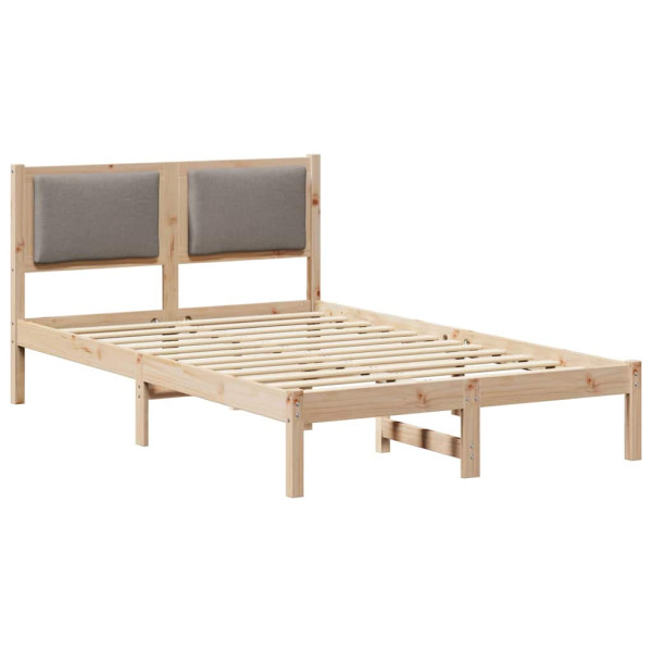Łóżko Drewniane 120x200 Szare Rama Łóżka ze Stelażem Dwuosobowe do Sypialni 1102351