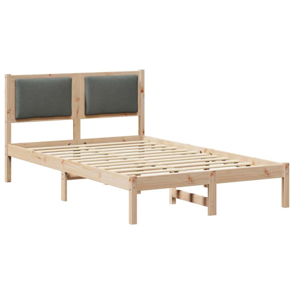 Łóżko Drewniane 120x200 Szare Rama Łóżka ze Stelażem Dwuosobowe do Sypialni 1102524