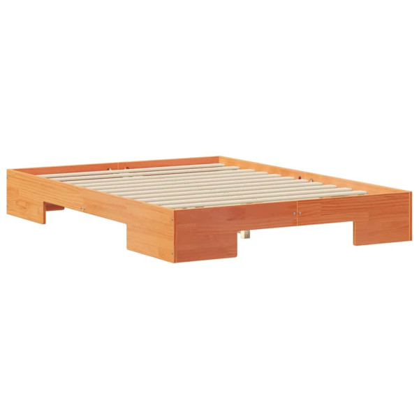 Łóżko Drewniane 135x190 Brązowe Rama Łóżka Dwuosobowe do Sypialni 1102161
