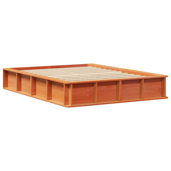 Łóżko Drewniane 135x190 Brązowe Rama Łóżka Dwuosobowe do Sypialni 1102921