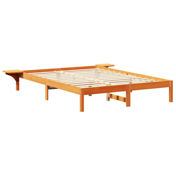 Łóżko Drewniane 140x200 Brązowe Rama Łóżka Dwuosobowe do Sypialni 1102742