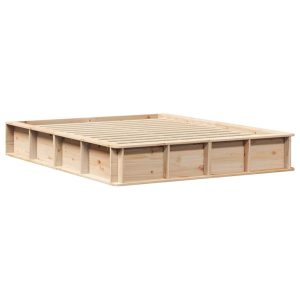 Łóżko Drewniane 150×200 Brązowe Rama Łóżka Dwuosobowe do Sypialni 1102774 Łóżko Drewniane 150×200 Brązowe Rama Łóżka Dwuosobowe do Sypialni 1102774