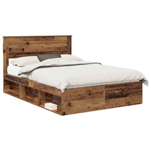Łóżko Drewniane 150×200 Brązowe Rama Łóżka Dwuosobowe do Sypialni 1103286 Łóżko Drewniane 150×200 Brązowe Rama Łóżka Dwuosobowe do Sypialni 1103286