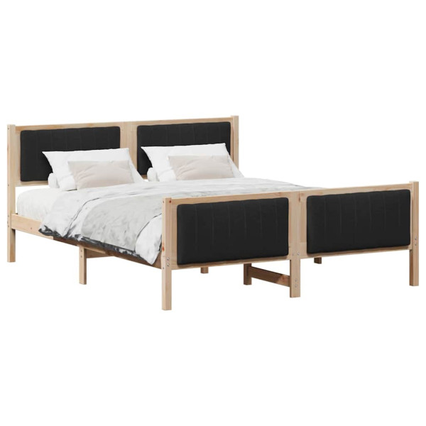 Łóżko Drewniane 150x200 Brązowe Rama Łóżka Dwuosobowe do Sypialni 1103359