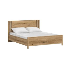 Łóżko Drewniane 160×200 cm Dwuosobowe VERVE Dąb evok 319224