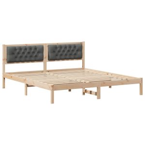 Łóżko Drewniane 160×200 Szare Rama Łóżka ze Stelażem Dwuosobowe do Sypialni 1103316 Łóżko Drewniane 160×200 Szare Rama Łóżka ze Stelażem Dwuosobowe do Sypialni 1103316