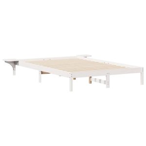 Łóżko Drewniane 160×220 Białe Rama Łóżka ze Stelażem Dwuosobowe do Sypialni 1102918 Łóżko Drewniane 160×220 Białe Rama Łóżka ze Stelażem Dwuosobowe do Sypialni 1102918