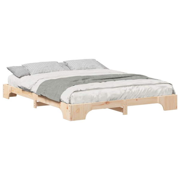 Łóżko Drewniane 160x220 Brązowe Rama Łóżka Dwuosobowe do Sypialni 1103577
