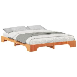 Łóżko Drewniane 160×220 Brązowe Rama Łóżka Dwuosobowe do Sypialni 1102759 Łóżko Drewniane 160×220 Brązowe Rama Łóżka Dwuosobowe do Sypialni 1102759