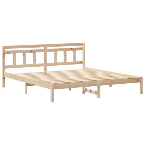 Łóżko Drewniane 180x200 Brązowe Rama Łóżka Dwuosobowe do Sypialni 1103613
